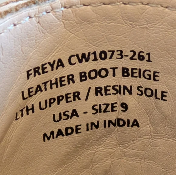 Crèvo Freya Beige Leather Boots Size 9 - Picture 7 of 9